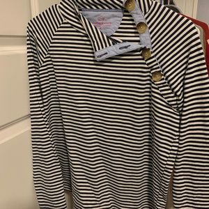 navy striped sweatshirt